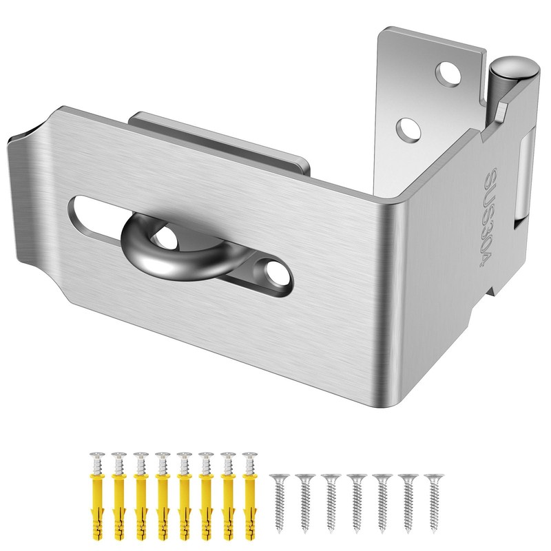 Anobeyi Door Hasp Latch, 90 Degree Padlock Hasp Lock, 304