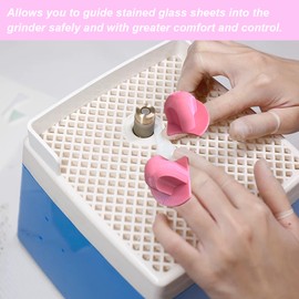 2Pcs Grinder Pucks Stained Glass, Finger Saver Accessories