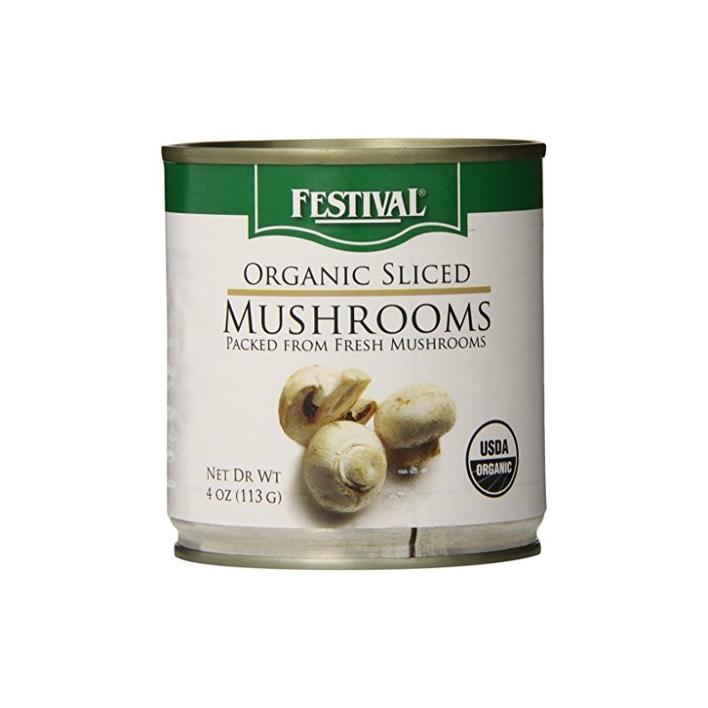 instecho Festival Organic Sliced Mushrooms, 4 Ounce (Pack of 12),