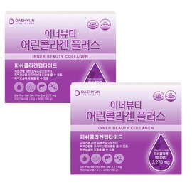 Daehyun Healthcare Inner Beauty Young Collagen Plus 3g x 60 packets x 2 packs Collagen Hyaluronic Acid Elastin / 대현헬스케어 이너뷰티 어린콜라겐 플러스 3g x 60포 x 2개 콜라겐 히알루론산 엘라스틴