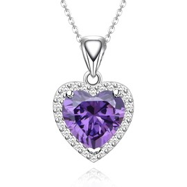 GZWHD Purple Amethyst Pendant Necklace Set for Women