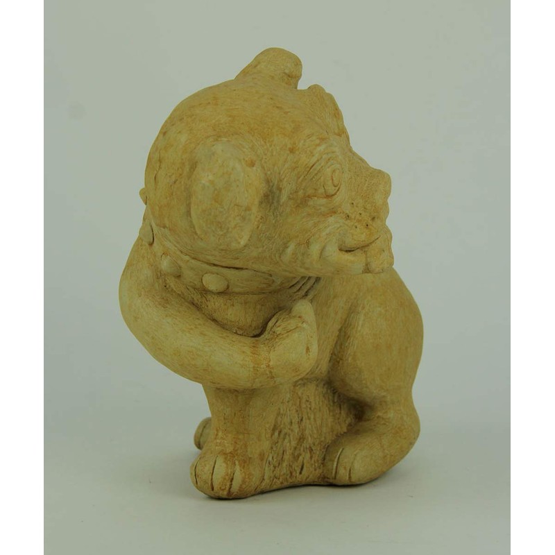Designer Stone Harvest Yellow Pooping Dog Yard or Garden Statue