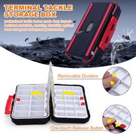 Fishing Lures Kit, Tackle Box with Tackle Included Fishing Gifts for Men Dad, Stocking Stuffers for Men, Lures & Fishing Gear for Bass Trout 105pcs Black