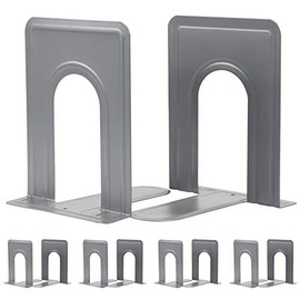 Book Ends, Bookends for Shelves Metal Bookends Book Ends for Office Nonskid Heavy Duty Book Ends for Shelves Gray 6.69 x 4.9 x 4.3in, 5 Pair/10 Piece
