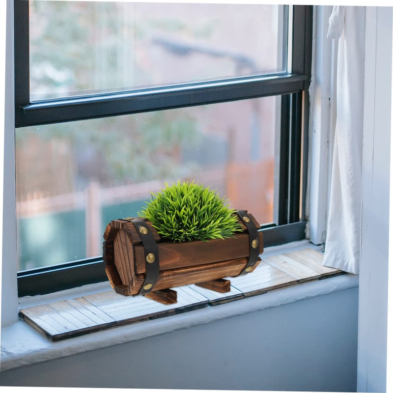 BESPORTBLE Solid Wood Flower Pot Holder Carbonized Preservative for Balcony