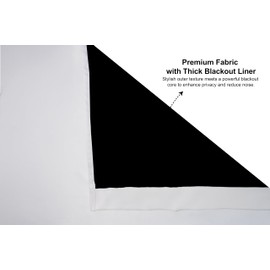 Candy Cottons Blackout Curtains for Bedroom and Living Room, Bedroom Decor, Black Liner for 100% Blackout, Thermal Insulated, Built with Stainless Steel Grommet, Easy Installation, Black, 52x63