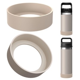 Linkidea 2 Pack Anti-Spill Boot Compatible with YETI Rambler Jr. Kids Bottle, 12oz/18oz, Yonder 20oz/25oz, Silicone Anti-Slip Bottle Bottom Sleeve Cover, Champagne