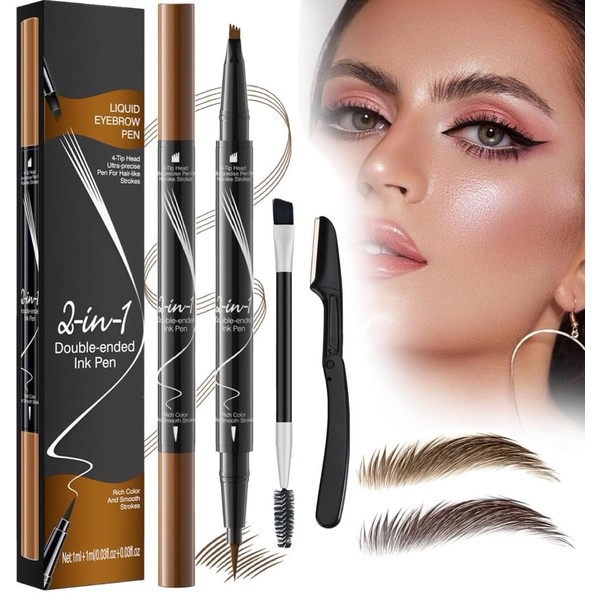 3D Magic Eyebrow Pencil, Waterproof Eyebrow Pencil, 2-in-1 Eyebrow Pencil