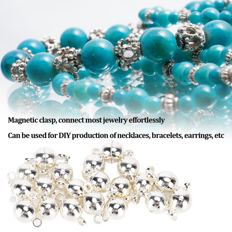 20 Sets Magnetic Clasps Round Brass Fashionable Jewelry Clasps for