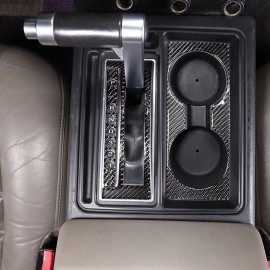 BEBECAR Gear Shifter & Cup holder Carbon Fiber Trim Sticker Set Fits Hummer H2 2003-2007