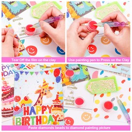 30PCS Diamond Art Wax 10 Pack Sticky Diamond Art Wax Refills with Clay Storage Box, DIY Diamond Art Glue Wax for 5D Diamond Art Painting, Embroidery Accessories (Purple)