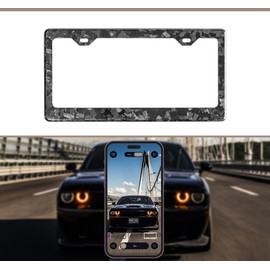 Plate Jade Car 100% real de sarga de 3 K tela de fibra de carbono, cubierta de marco de matrícula de fibra de carbono, protección UV brillante, peso ligero Ajuste delantero trasero para Estados