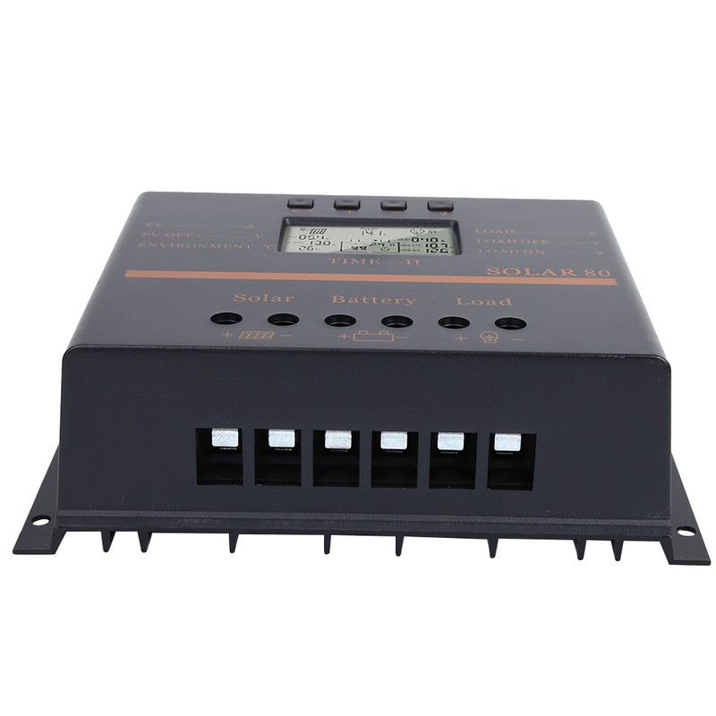 12V 24V Auto 80A PWM Solar Charge Controller Solar Panel