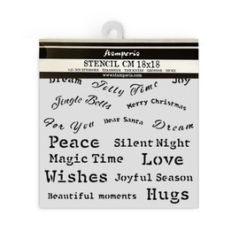 Stamperia - Thick Stencils for Scrapbooks, Albums and Bullet Journals, Classic Christmas, Flexible Material, Easy to Clean, Perfect for Crafts and Gifting (All You Need for Christmas, Quotes)