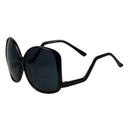 ShadyVEU Basik Eyewear - Oversized Square Temple Drop Women's Fashion Sunglasses (Black, 140)