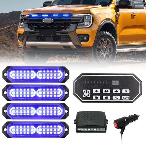 I LITTON Blue Flashing Strobe Lights for Vehicles, 24V 12V