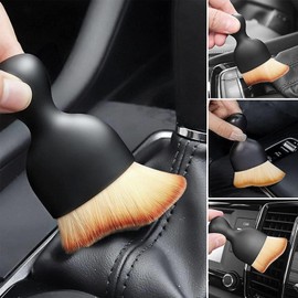 Yabonie Car Interior Detailing Brush, Soft Bristle Cleaning Brush Car Detailing Brush Dusting Brush with Protective Cover, Car Interior Cleaning Tool, Auto Detail Brush Car Dash Duster Brush