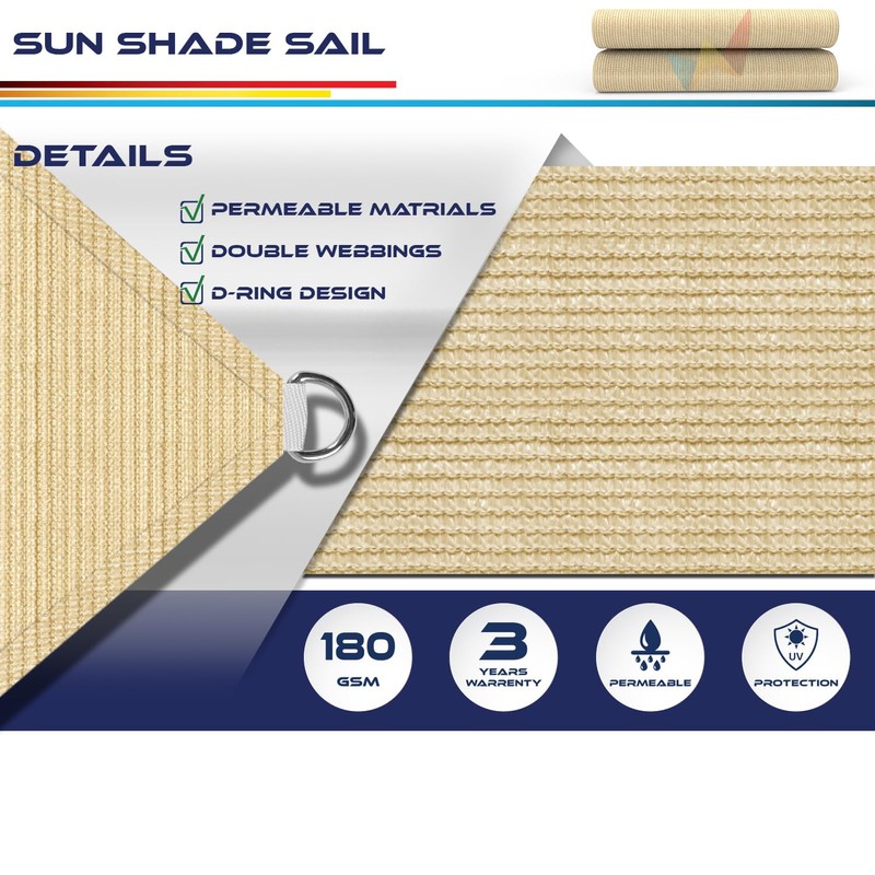Windscreen4less 14' x 18' Sun Shade Sail Rectangle Outdoor Canopy