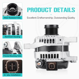 New Alternator for Toyota 1.8 1.8L Corolla 2011-2013, Matrix 2009 2010, Pontiac Vibe 2009 2010, 104210-2800, 104210-2801, 104210-2802, 27060-37041