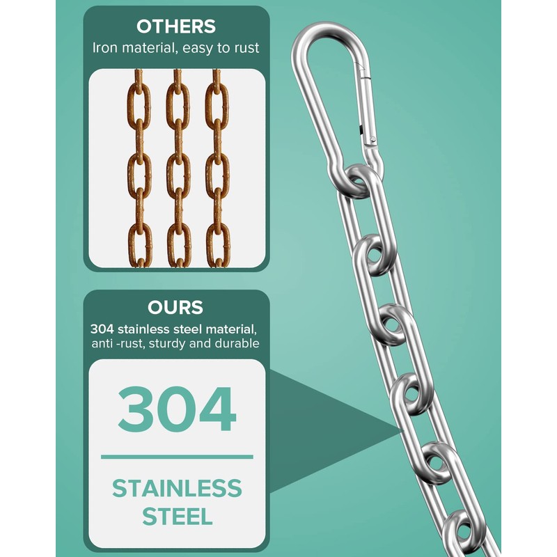 Mbotnee Fitness Chain 23in, Workout Chain, Cable Machine Extension Chain,