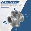 sourcing map 1"(25mm) 4-Way Cross Fitting Connector, Cast Malleable Iron