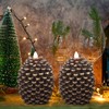 DRomance Flameless Pinecone Candles Battery Operated with 6 Hour Timer
