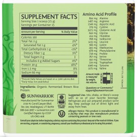 Sunwarrior Classic Organic Brown Rice Vegan Protein Powder, 375g, Unflavored