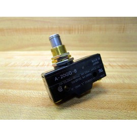 Omron A-20GQ-B General Purpose Basic Switch, High Capacity, Panel Mount Plunger, Screw Terminal, 0.5mm Contact Gap, 20A at 250VAC Rated Current