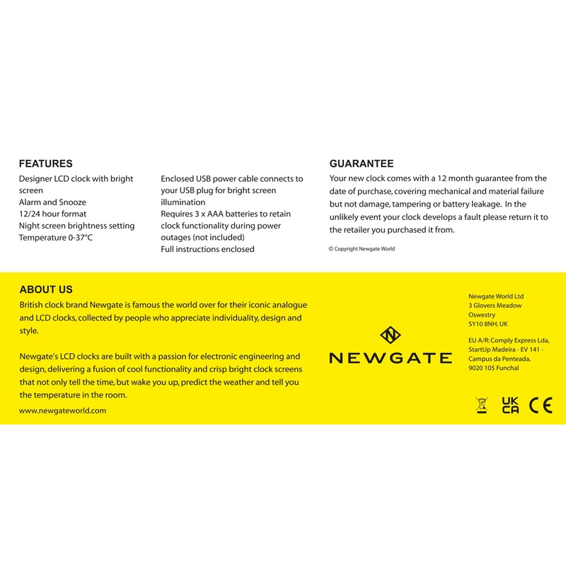 NEWGATE® Pil alarm clock | Retro digital LED clock |