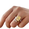 925 Sterling Silver Shiny Full Diamond Gemstone Ring 18K Citrine