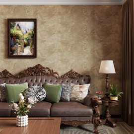 VaryStyle Luxury Brown Concrete Wallpaper Thick Faux Industrial Cement Wallpaper Peel and Stick Concrete Contact Paper for Countertop Walls 15.7"x118" Self Adhesive Vinyl for Kitchen Bedroom Bathroom