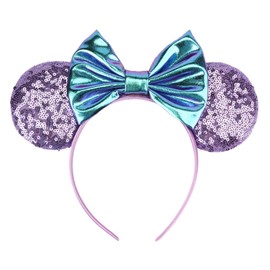 DRESHOW Mouse Ears Bow Headbands Glitter Party Decoration Cosplay Costume for Women