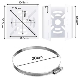 Mast Mount, Universal Vertical Pole Mount for Surveillance Camera with Two Adjustable Clamps, Pole Holder for CCTV Cameras, Stage Lights, Solar Cells