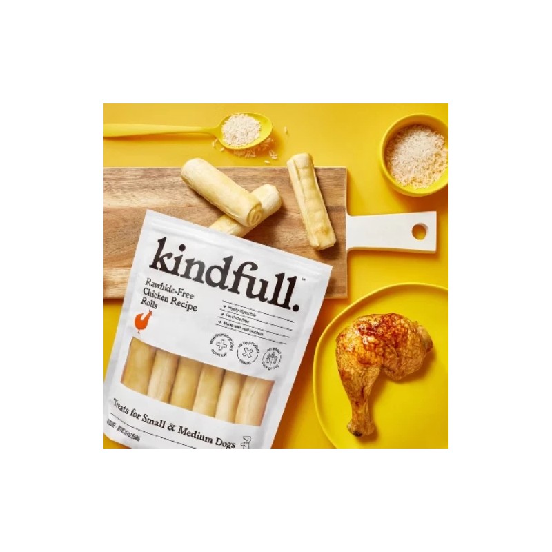 Kindfull Rawhide-Free Chicken Recipe Roll Small/Medium Dog Treat - 19.4oz/10ct