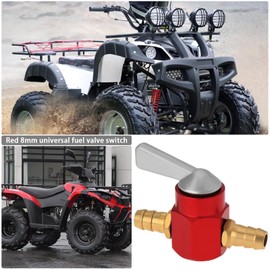 VGOL 1 x Fuel Tap 8 mm Metal Inline Petrol On-Off Fuel Tap Switch for Motorcycle On-off ATV Scooter Fuel Petrol Tap Switch Petrol Gas Fuel Tap Petrol Tap Red