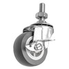 FactorDuty 2 Inch Grey Polyurethane Caster Wheels with Locking Brake,