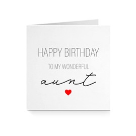 Happy Birthday To My Wonderful Aunt For Her Love Red Heart Birthday Aunty Aunt Cursive Greeting Card A786