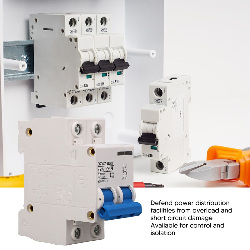 2P Type B Circuit Breaker 4000A Breaking Capacity Solar PV