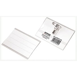 OFFICER PRODUCTS 20023311-90 Plastic Name Badge Holder with Insert Tags with Combination Holder: Pin & Clip/ID Card Holder/Business Cards/Pack of 50