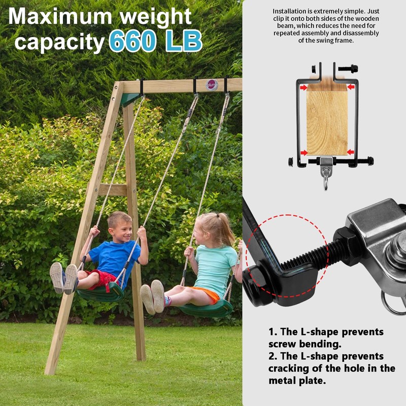 Dakzhou 2 Heavy Duty Swing Hangers, Swing Set Accessories for