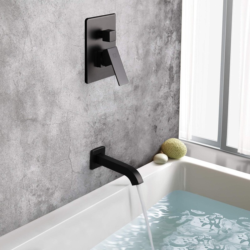 POP SANITARYWARE Matte Black Shower Faucet Set with Tub Spout