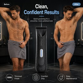 Men’s Electric Body Trimmer for Groin & Grooming – Waterproof Rechargeable Shaver for Wet & Dry Use