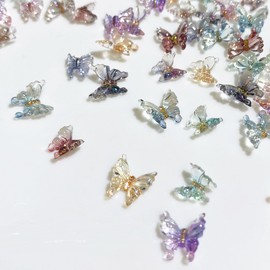 Butterfly Nail Accessories 6mm 30pcs Nail Parts NAKAMARU Decoration Rhinestone DIY Craft Card Making Craft
