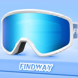 Findway Ski Goggles Snowboard Goggles for Glasses Wearers Men Women Adults Teenagers OTG UV Protection Compatible Helmet Anti Fog Adult Ski Goggles for Skiing/Skating/Snowmobile