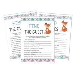 Inkdotpot 50 Find The Guest Baby Shower Game Party Supply Jungle Animals Icebreaker Party Game