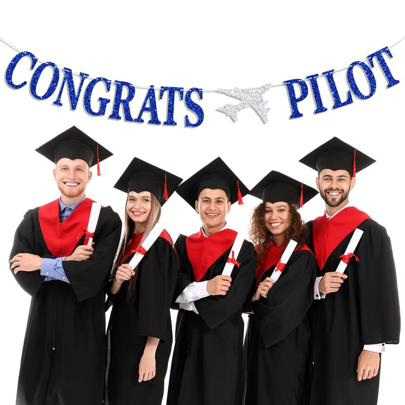 Congrats Pilot Banner, Congrats Grad, Congrats USAF/Future Pilot, Adventure Awaits,