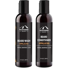 Mountaineer Brand Basic Beard Bundle | Beard Wash and Conditioner for Men | Beard Shampoo / Beard Conditioner Set | Citrus & Spice Scent | 2 Count 8oz