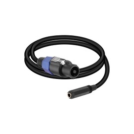 GELRHONR SpeakOn Male to 6.35mm Female Cable,Twist Lock， for Professional Stage Speakers, High-Power Speaker Applications Stage Displays, Indoor Speakers, and Subwoofers (0.5M)