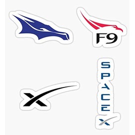 SpaceX Logo Bundle - Graphic Sticker for Auto, Wall, Laptop, Cell, Truck - Windows, Cars, Trucks