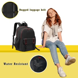 KUI WAN Backpack for Women and Men, 17'' Classical Nylon Bookbag with Multi-pockets Casual Daypack for College Work Travel